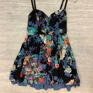 Free People short black floral dress